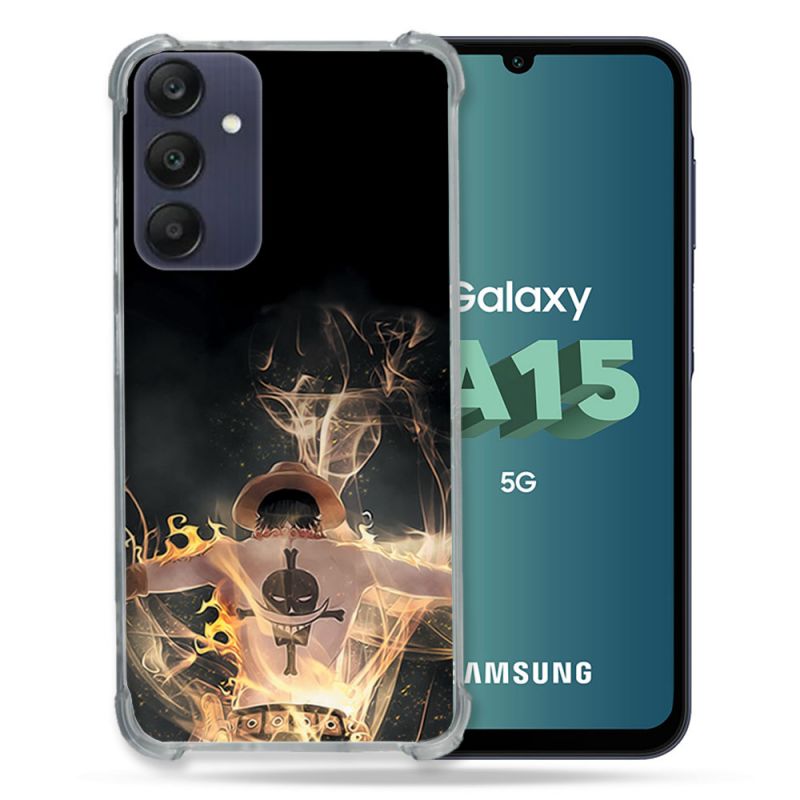 Coque Renforcée Pour Samsung Galaxy A15 4G / 5G Manga One Piece Ace Noir