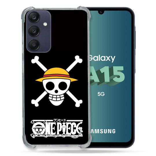 Coque Renforcée Pour Samsung Galaxy A15 4G / 5G Manga One Piece Tete de Mort