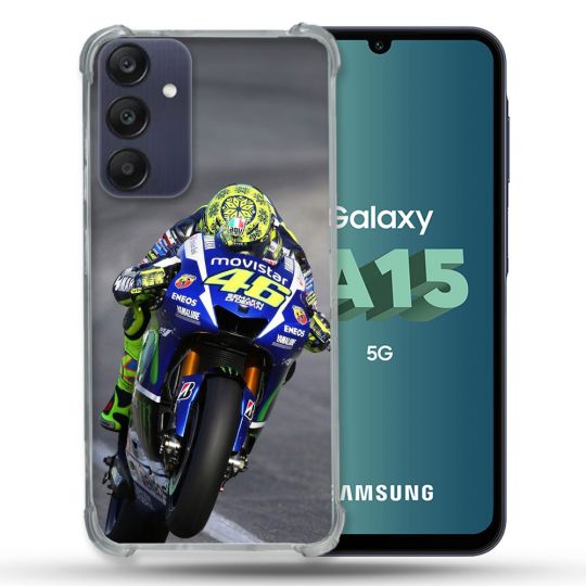 Coque Renforcée Pour Samsung Galaxy A15 4G / 5G Moto Course GP Wheeling 46