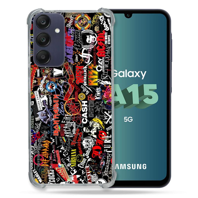 Coque Renforcée Pour Samsung Galaxy A15 4G / 5G Musique Rock Groupe
