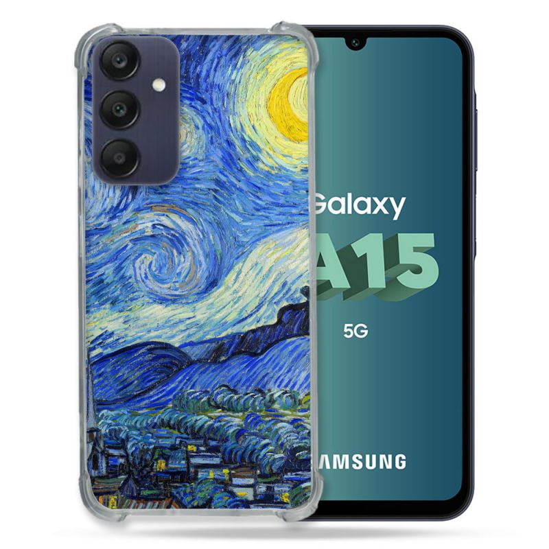Coque Renforcée Pour Samsung Galaxy A15 4G / 5G Peinture La nuit étoilée