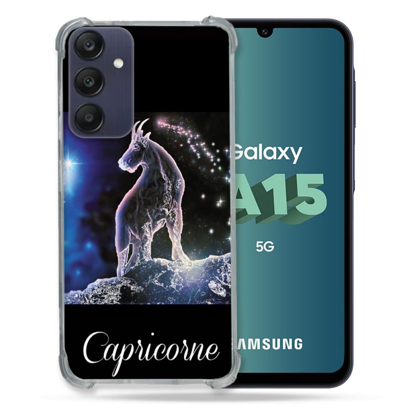 Coque Renforcée Pour Samsung Galaxy A15 4G / 5G Signe Zodiaque 2 Capricorne