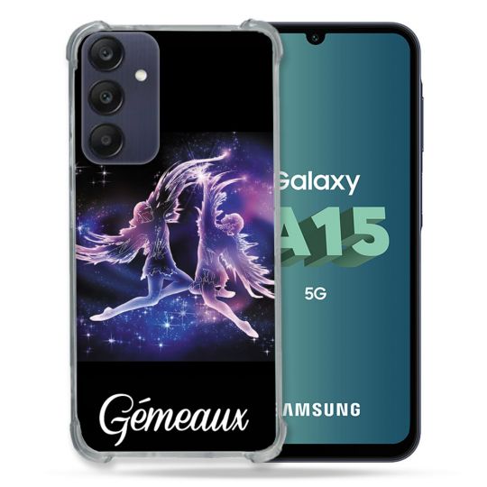 Coque Renforcée Pour Samsung Galaxy A15 4G / 5G Signe Zodiaque 2 Gémeaux
