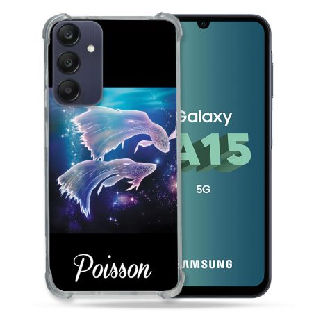 Coque Renforcée Pour Samsung Galaxy A15 4G / 5G Signe Zodiaque 2 Poisson