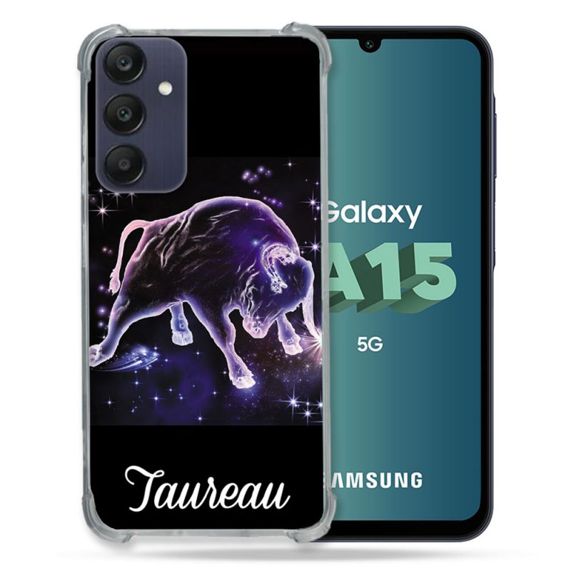 Coque Renforcée Pour Samsung Galaxy A15 4G / 5G Signe Zodiaque 2 Taureau