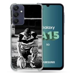 Coque Renforcée Pour Samsung Galaxy A15 4G / 5G Sport Rugby Noir Blanc