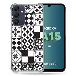 Coque Renforcée Pour Samsung Galaxy A15 4G / 5G Texture Carreau Ciment Noir