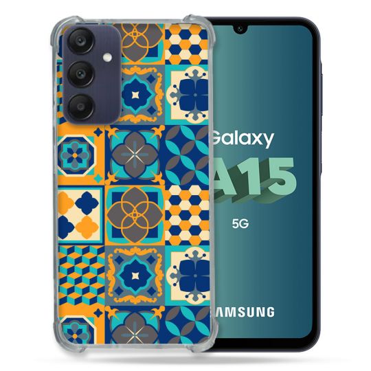 Coque Renforcée Pour Samsung Galaxy A15 4G / 5G Texture Carreau Ciment Orange