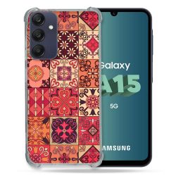 Coque Renforcée Pour Samsung Galaxy A15 4G / 5G Texture Carreau Ciment Rouge
