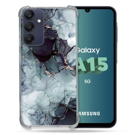 Coque Renforcée Pour Samsung Galaxy A15 4G / 5G Texture Marbre Gris