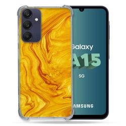 Coque Renforcée Pour Samsung Galaxy A15 4G / 5G Texture Marbre Jaune