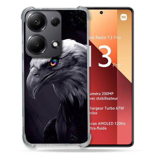 Coque Renforcé Pour Xiaomi Redmi Note 13 Pro 4G Animal Aigle Royal Noir