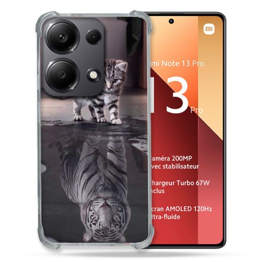 Coque Renforcé Pour Xiaomi Redmi Note 13 Pro 4G Animal Chat Reflet