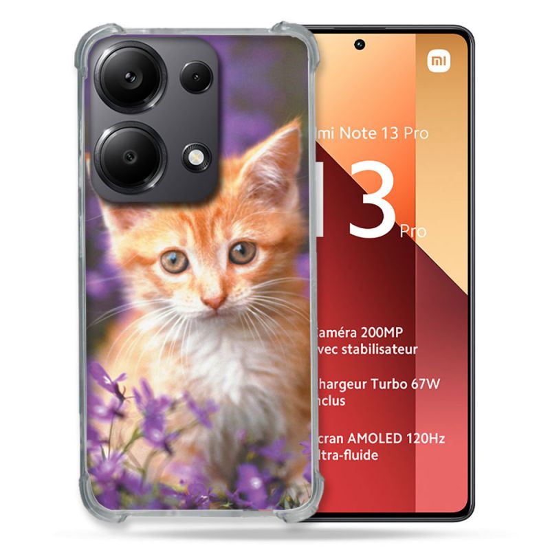Coque Renforcé Pour Xiaomi Redmi Note 13 Pro 4G Animal Chat Violet