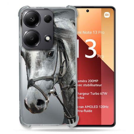 Coque Renforcé Pour Xiaomi Redmi Note 13 Pro 4G Animal Cheval Blanc