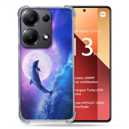 Coque Renforcé Pour Xiaomi Redmi Note 13 Pro 4G Animal Dauphin Vague