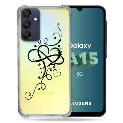 Coque Renforcée Transparente Pour Samsung Galaxy A15 4G / 5G Cœur infini