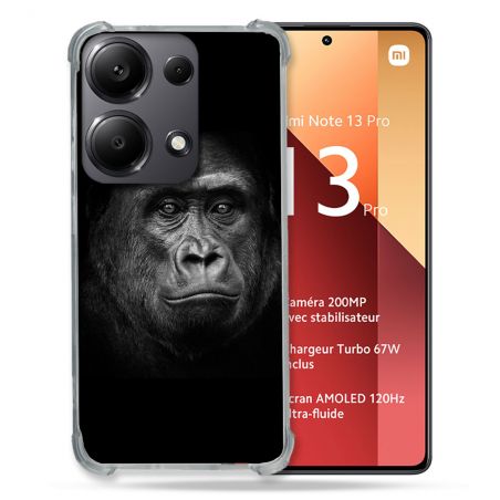 Coque Renforcé Pour Xiaomi Redmi Note 13 Pro 4G Animal Gorille Noir