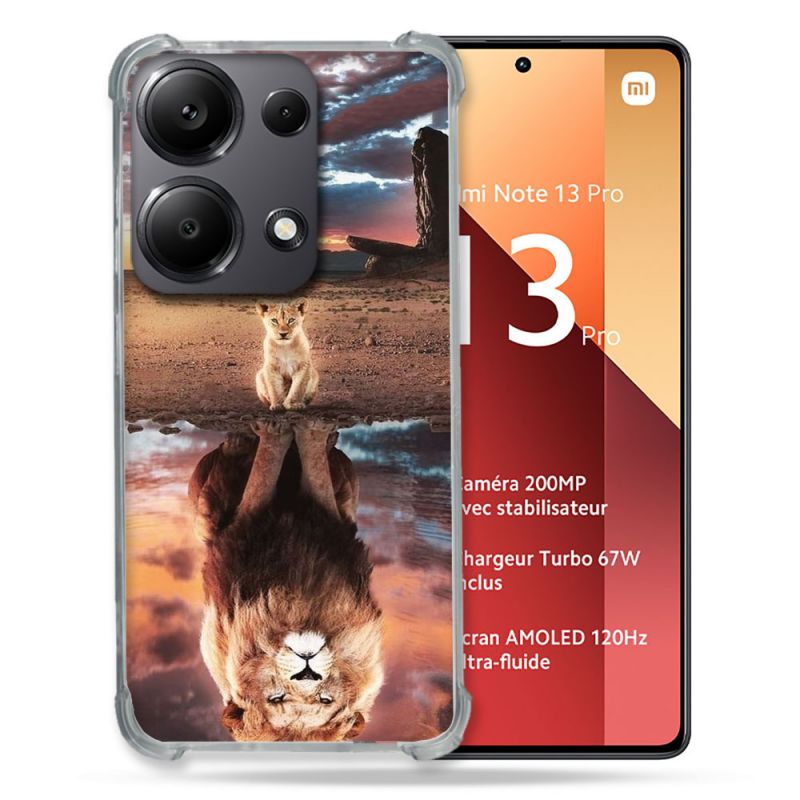 Coque Renforcé Pour Xiaomi Redmi Note 13 Pro 4G Animal Lion Reflet