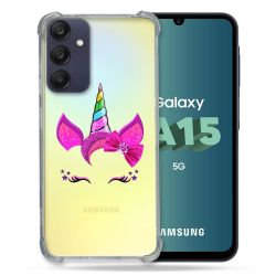 Coque Renforcée Transparente Pour Samsung Galaxy A15 4G / 5G Licorne Paillette