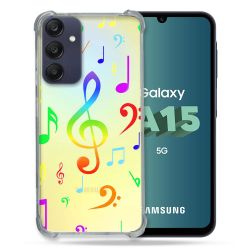 Coque Renforcée Transparente Pour Samsung Galaxy A15 4G / 5G Note Musique Colore