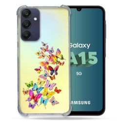 Coque Renforcée Transparente Pour Samsung Galaxy A15 4G / 5G Papillon Multicolore