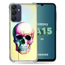Coque Renforcée Transparente Pour Samsung Galaxy A15 4G / 5G Skull Head Crane Colore