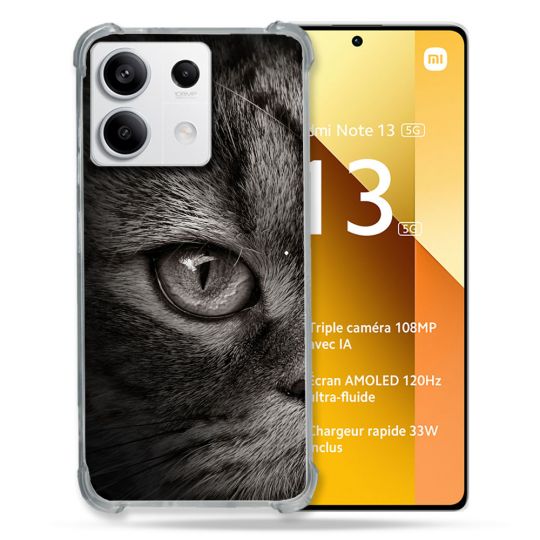 Coque Renforcée Pour Xiaomi Redmi Note 13 5G Animal Chat Gris