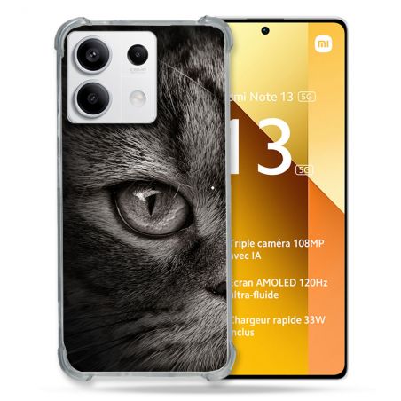 Coque Renforcée Pour Xiaomi Redmi Note 13 5G Animal Chat Gris