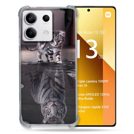 Coque Renforcée Pour Xiaomi Redmi Note 13 5G Animal Chat Reflet