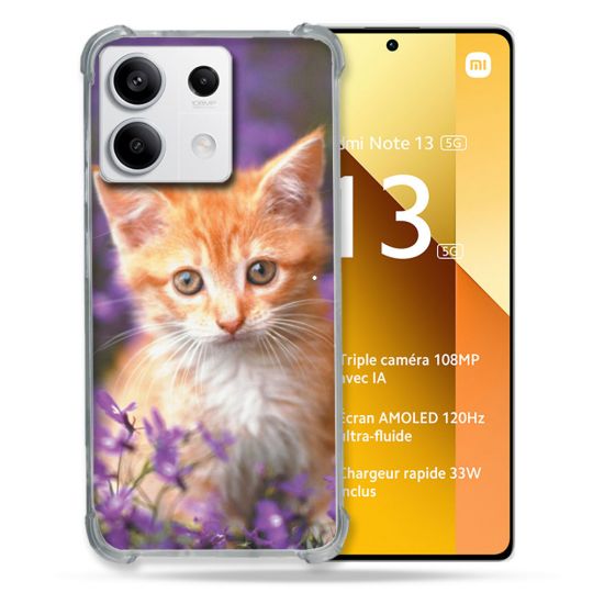 Coque Renforcée Pour Xiaomi Redmi Note 13 5G Animal Chat Violet
