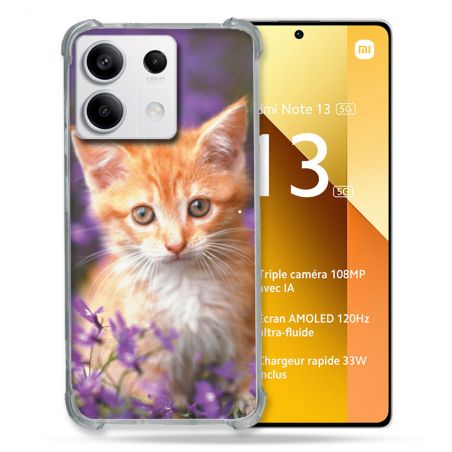 Coque Renforcée Pour Xiaomi Redmi Note 13 5G Animal Chat Violet
