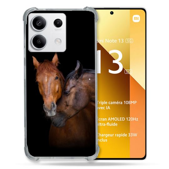 Coque Renforcée Pour Xiaomi Redmi Note 13 5G Animal Cheval Marron