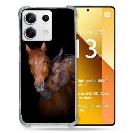 Coque Renforcée Pour Xiaomi Redmi Note 13 5G Animal Cheval Marron