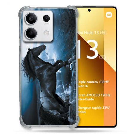 Coque Renforcée Pour Xiaomi Redmi Note 13 5G Animal Cheval Noir