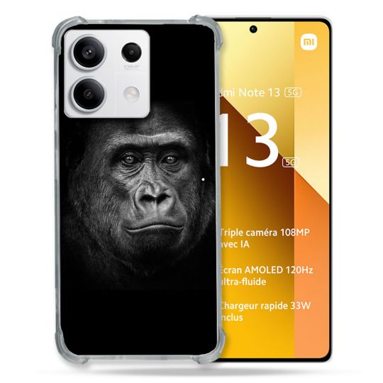 Coque Renforcée Pour Xiaomi Redmi Note 13 5G Animal Gorille Noir