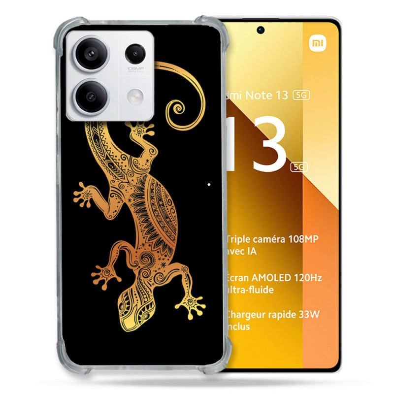 Coque Renforcée Pour Xiaomi Redmi Note 13 5G Animal Lezard Noir