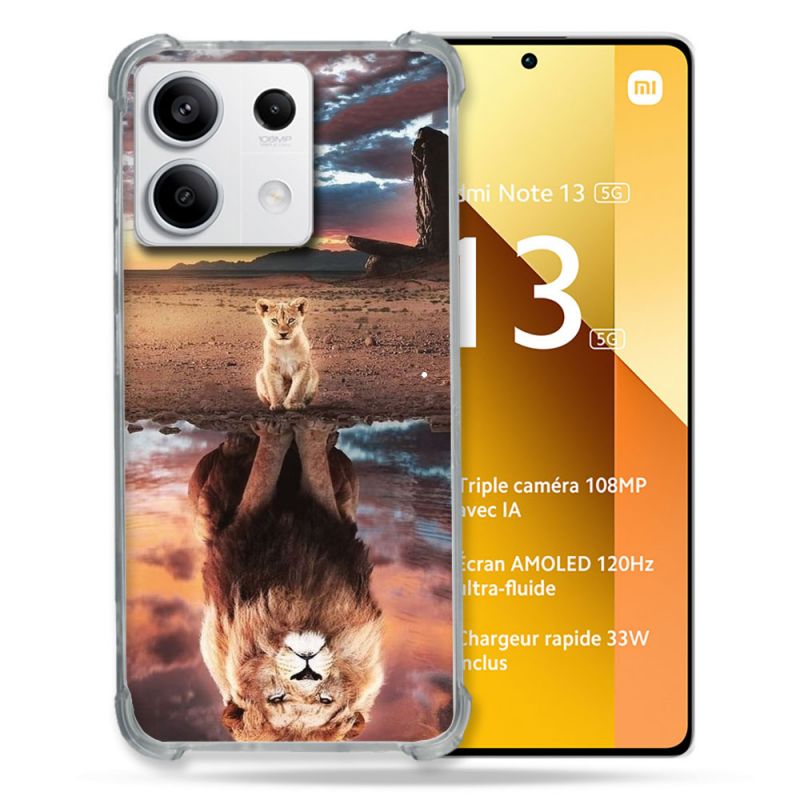 Coque Renforcée Pour Xiaomi Redmi Note 13 5G Animal Lion Reflet