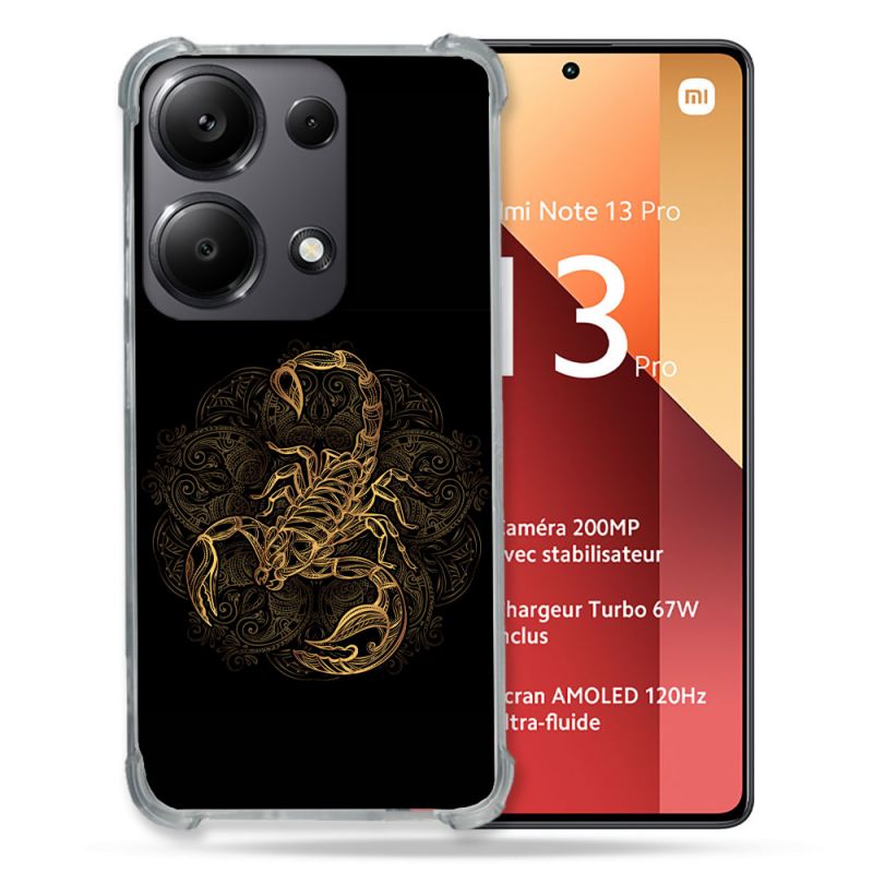 Coque Renforcé Pour Xiaomi Redmi Note 13 Pro 4G Animal Scorpion Fresque
