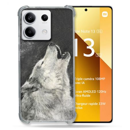 Coque Renforcée Pour Xiaomi Redmi Note 13 5G Animal Loup Hurlement