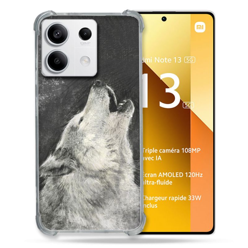 Coque Renforcée Pour Xiaomi Redmi Note 13 5G Animal Loup Hurlement