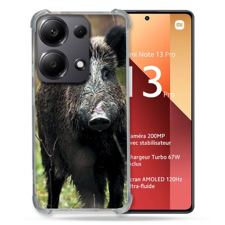 Coque Renforcé Pour Xiaomi Redmi Note 13 Pro 4G Chasse Sanglier bois