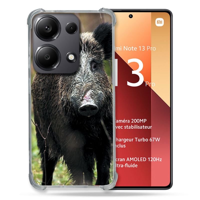Coque Renforcé Pour Xiaomi Redmi Note 13 Pro 4G Chasse Sanglier bois