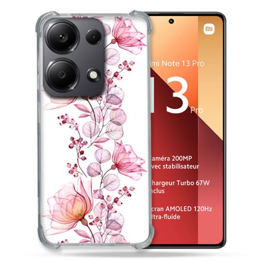 Coque Renforcé Pour Xiaomi Redmi Note 13 Pro 4G Fleur Eclosion