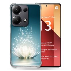 Coque Renforcé Pour Xiaomi Redmi Note 13 Pro 4G Fleur Lotus Blanc