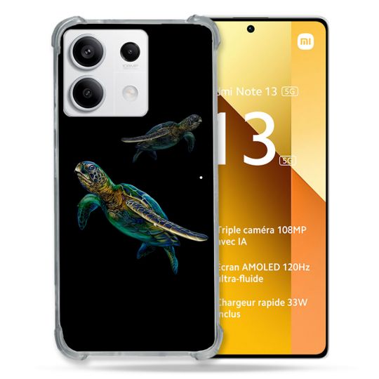 Coque Renforcée Pour Xiaomi Redmi Note 13 5G Animal Tortue Noire multicolore