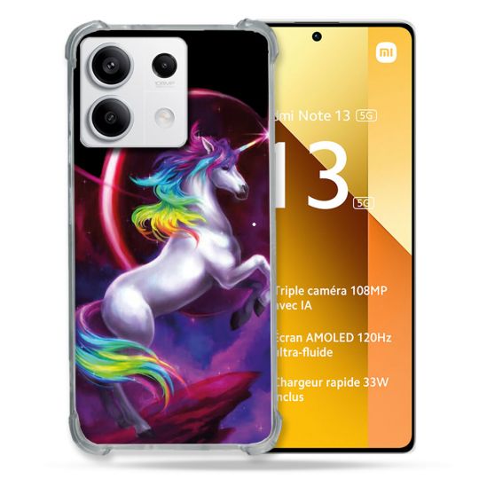 Coque Renforcée Pour Xiaomi Redmi Note 13 5G Fantastique Licorne Arc en ciel