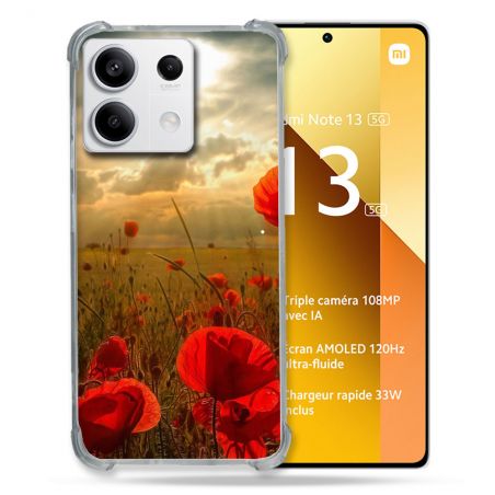 Coque Renforcée Pour Xiaomi Redmi Note 13 5G Fleur Coquelicot