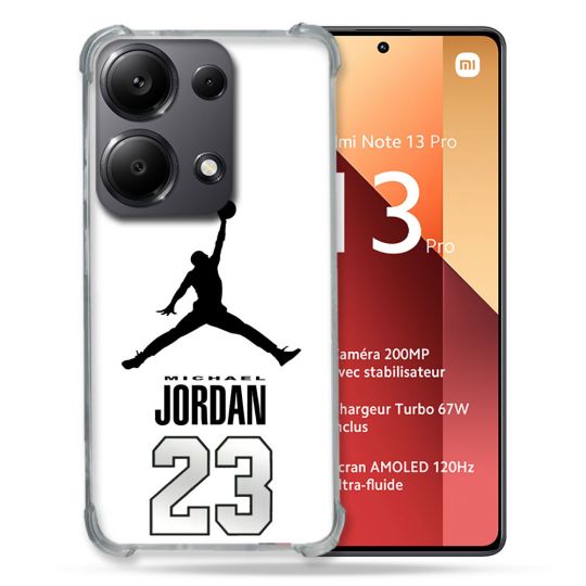 Coque Renforcé Pour Xiaomi Redmi Note 13 Pro 4G Jordan 23 Blanc