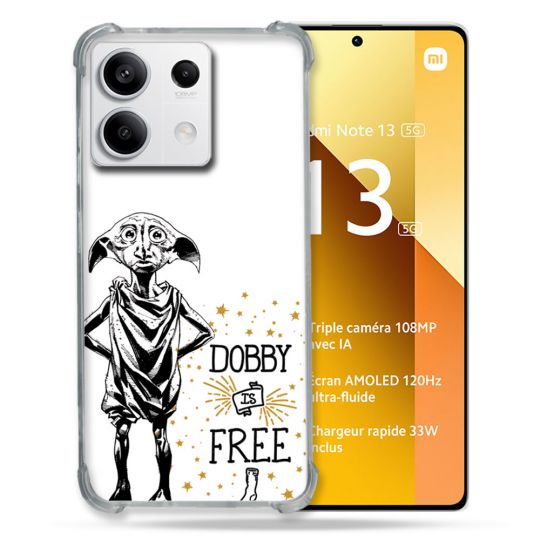 Coque Renforcée Pour Xiaomi Redmi Note 13 5G Harry Potter Dobby Free Blanc